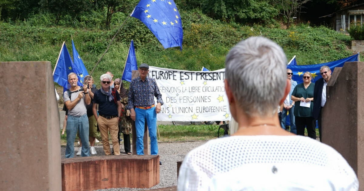 Wissembourg. Demonstrowali w Weiler, broniąc wolności przemieszczania się w Europie.