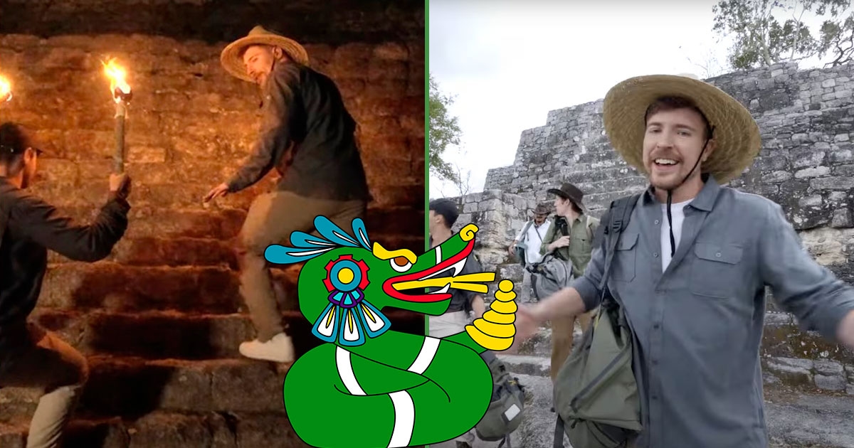 Il signor Bestia sostiene di aver chiesto il permesso agli dei Maya prima di scalare le piramidi.
