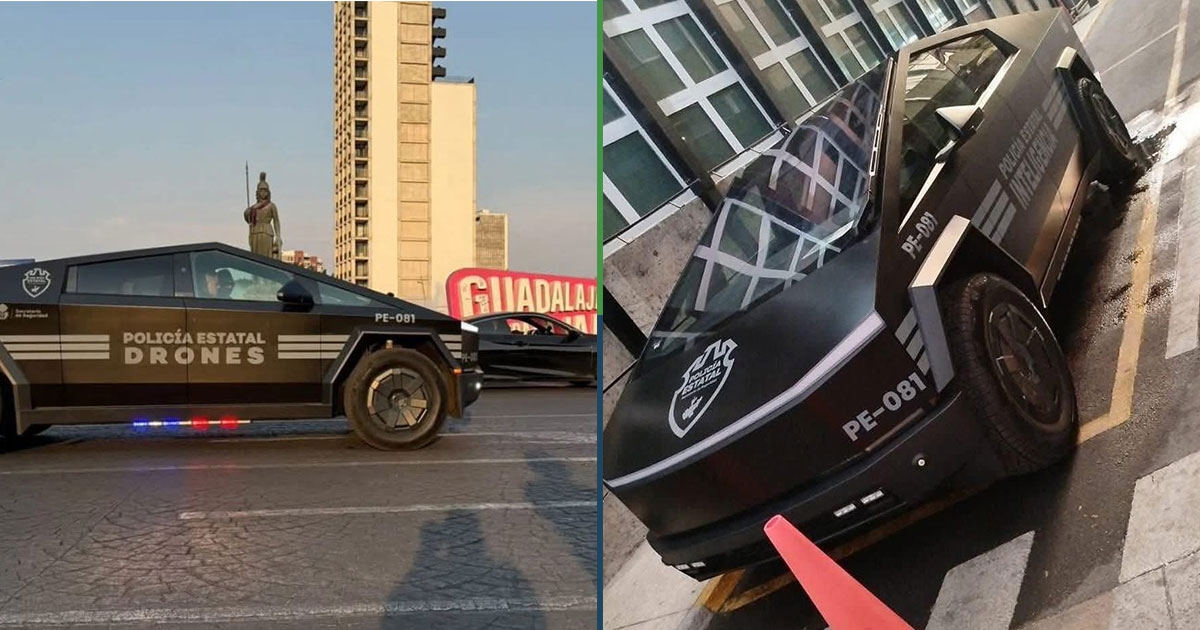 La polizia di Jalisco si schianta contro il primo Cybertruck mentre cerca di parcheggiarlo in retromarcia