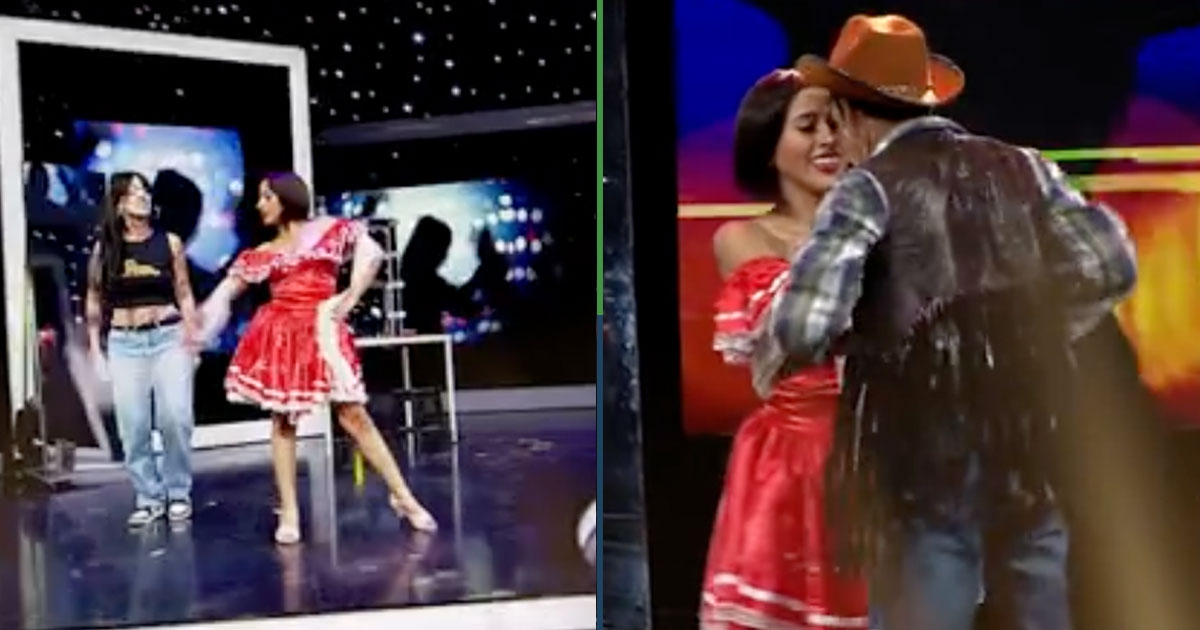 Bolivya'daki bir şovda Cazzu, Christian Nodal ve Ángela Aguilar'ı taklit ediyorlar ve hatta daha da iyi görünüyorlar.