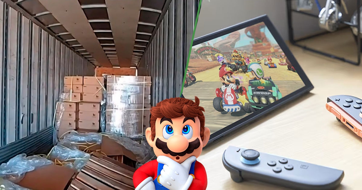 3000 Switch 2-consoles verdwijnen uit een vrachtwagen. Hopelijk verschijnen ze binnenkort op Marketplace.