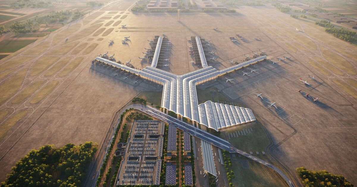 De enorme nieuwe luchthaven van £27 miljard die binnenkort gebouwd gaat worden in het midden van een van de grootste landen van Europa