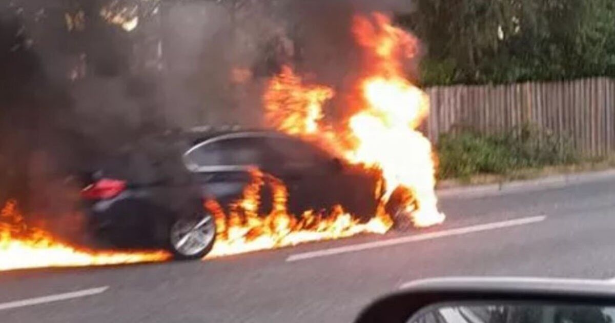 East Lancs Road traffic LIVE: Huge car fire shuts road as smoke seen for miles