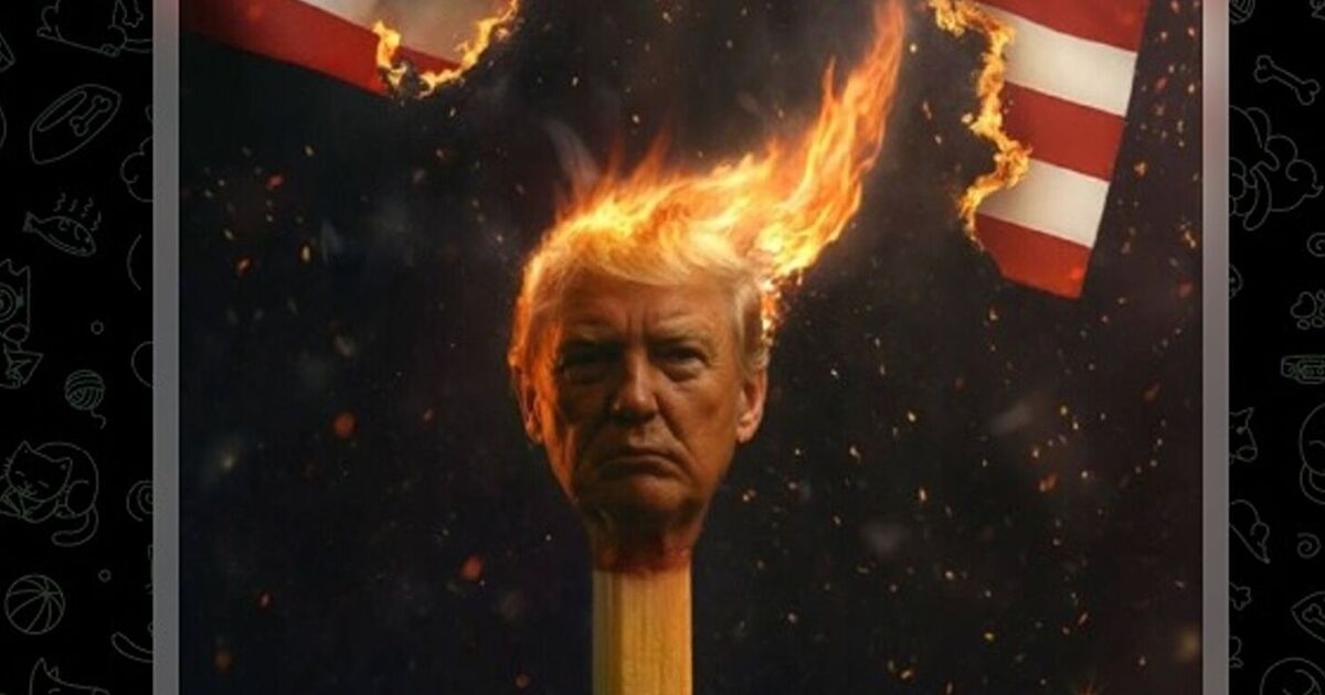 Iranische Medien teilen freudig ein Bild von Donald Trump in Flammen, das für Empörung sorgt