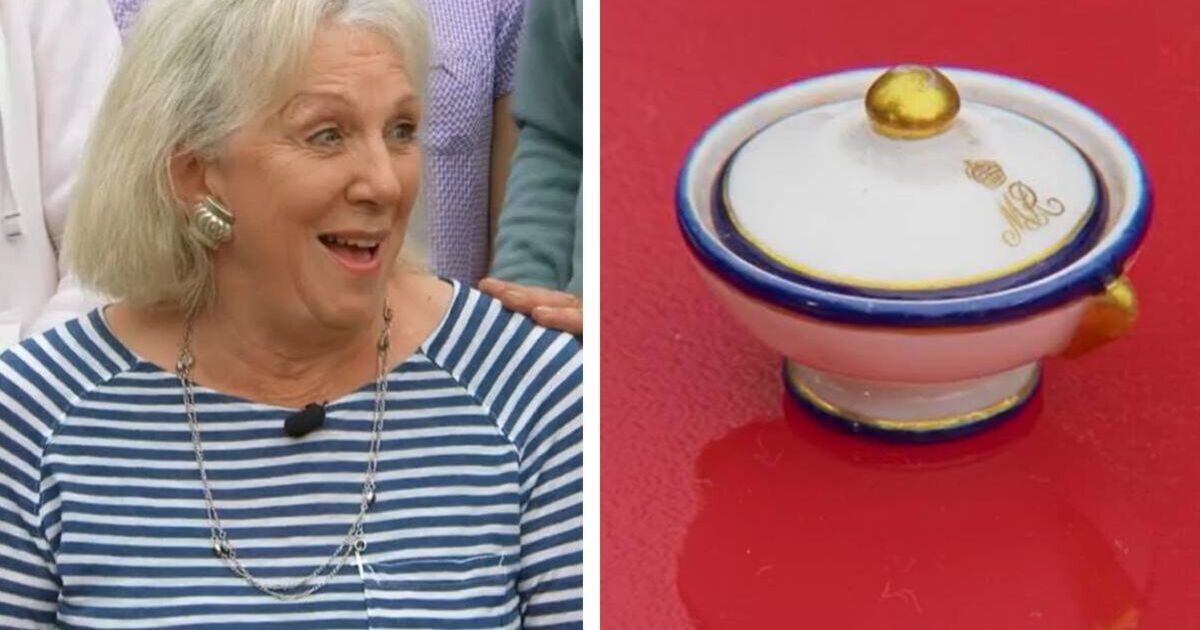 Una invitada de Antiques Roadshow hace un sonido de silbido cuando su juego de vajilla de juguete real alcanza el máximo precio