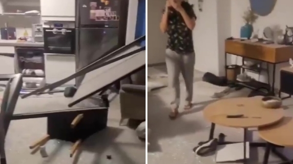 Bombaların yağmaladığı dairede