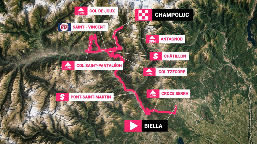 Giro d'Italia, bugün 19. etap Biella'dan Champoluc'a: rota