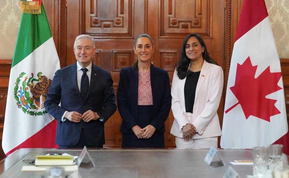 Sheinbaum se reúne com ministros canadenses no Palácio Nacional