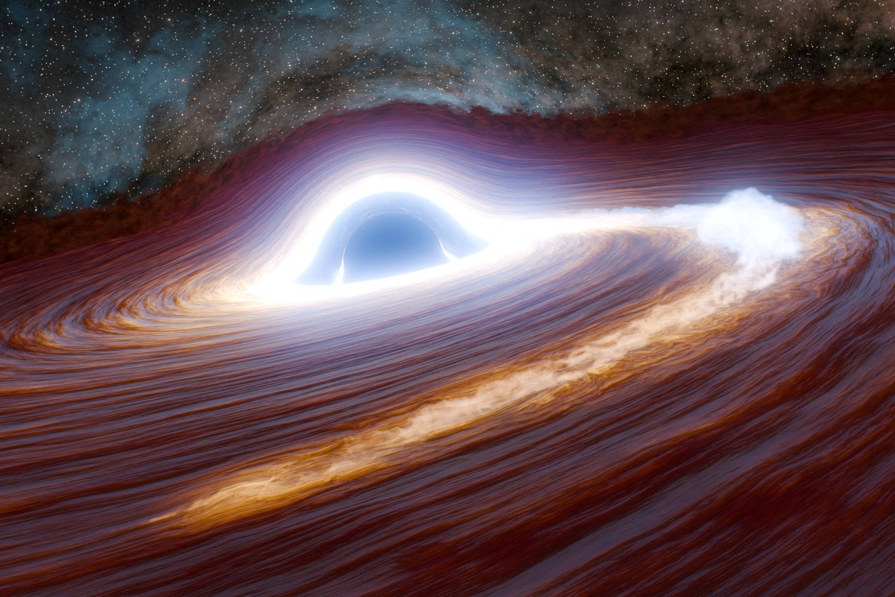 Yıldız yutan kara delik rekor kıran enerjik bir patlamaya yol açtı.