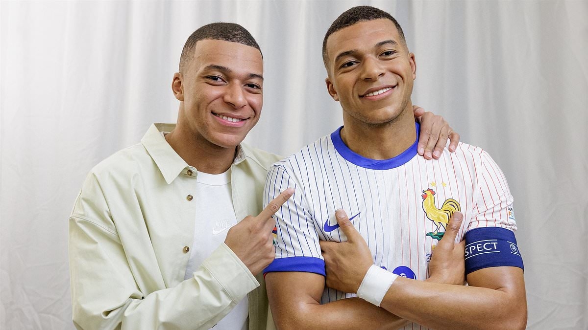Kylian Mbappe comes face-to-face with his incredible wax statue ahead of its Madame Tussauds London debut next week