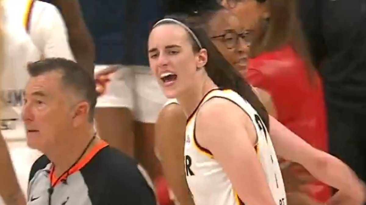 Caitlin Clark explodes at referee in furious sideline outburst... with her brother suggesting official is to blame for fresh injury fears