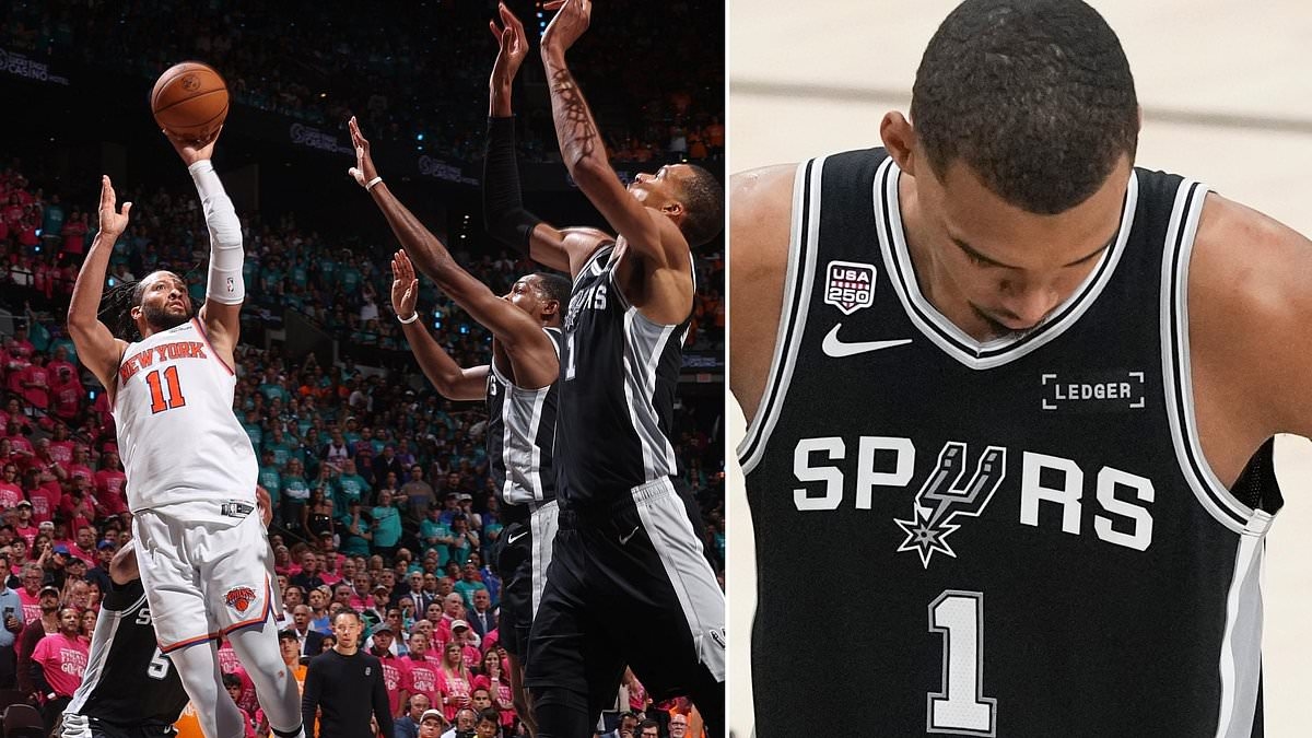 Battered Knicks pull off NBA Finals stunner as Spurs' Victor Wembanyama comes up SHORT in Game 1 upset