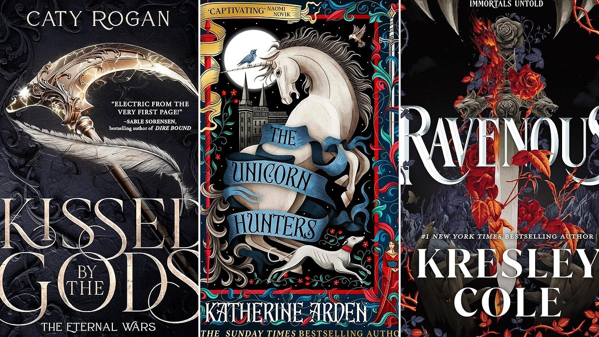 'There are scenes here that make Rivals look like The Good Life'...check out the best in Romantasy: The Unicorn Hunters by Katherine Arden, Kissed by the Gods by Caty Rogan, Ravenous by Kresley Cole
