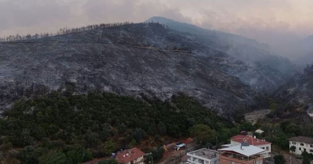 The fire zone in Bursa was captured by drone