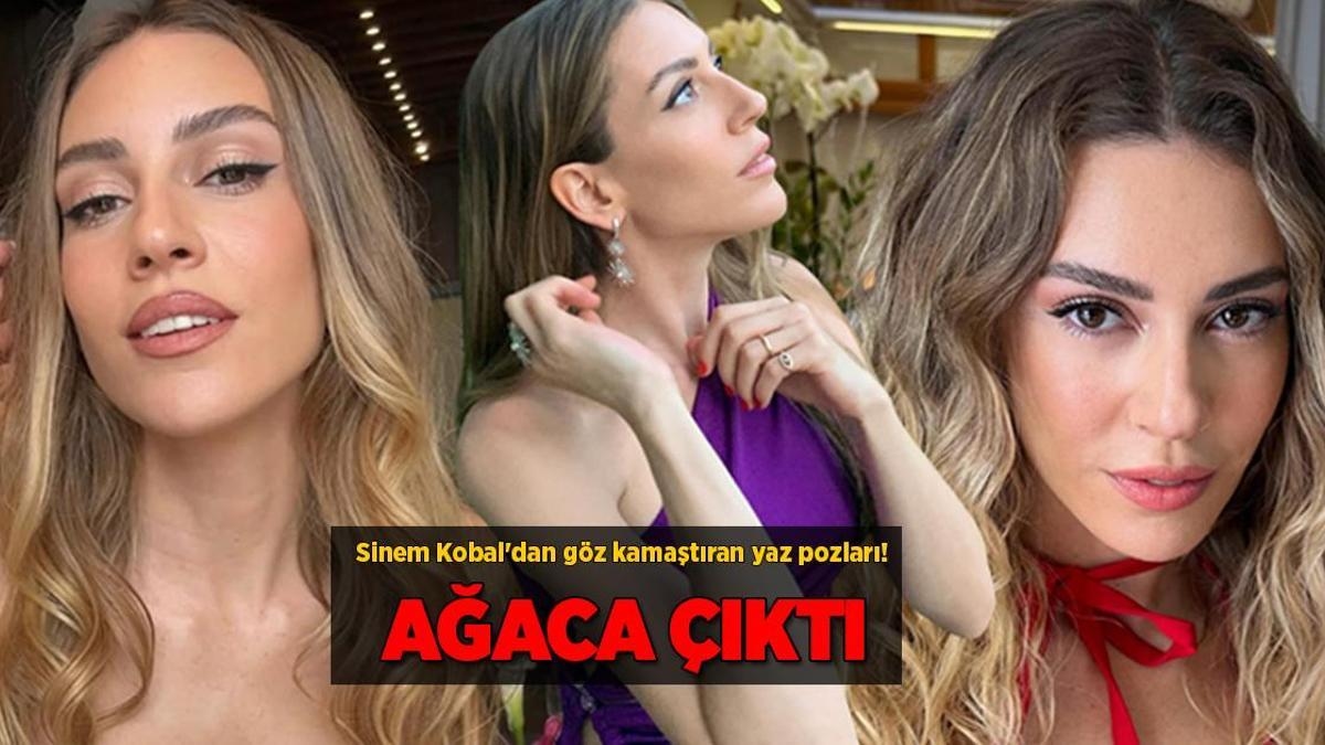 ¡Impresionantes poses veraniegas de Sinem Kobal! ¡Subió al árbol y recogió fruta!