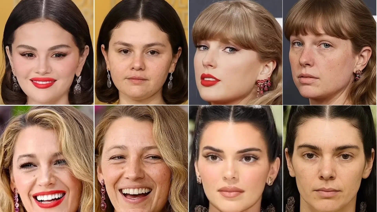De schokkende video die door AI is gemaakt en laat zien hoe beroemdheden eruit zouden zien zonder make-up of cosmetische aanpassingen