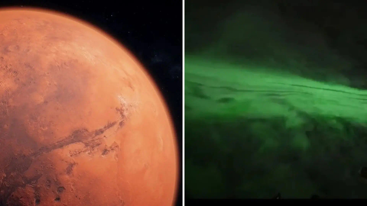 NASA po raz pierwszy uchwyciła zorze polarne na powierzchni Marsa: oto tajemnicza zielona poświata