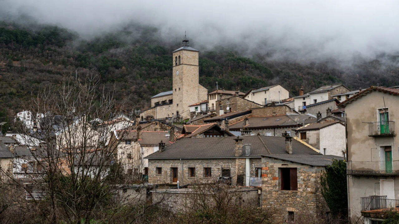 The beautiful village in the Aragonese Pyrenees surrounded by nature that is perfect for a summer getaway