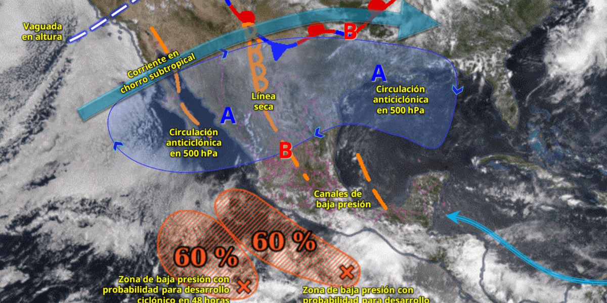 L'onda tropicale 2, il caldo estremo e un possibile ciclone colpiranno il Messico questo fine settimana.