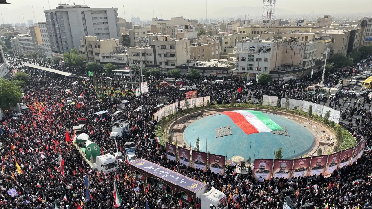 Iran bids farewell to soldiers and scientists killed in the '12-Day War' with Israel at a state funeral.