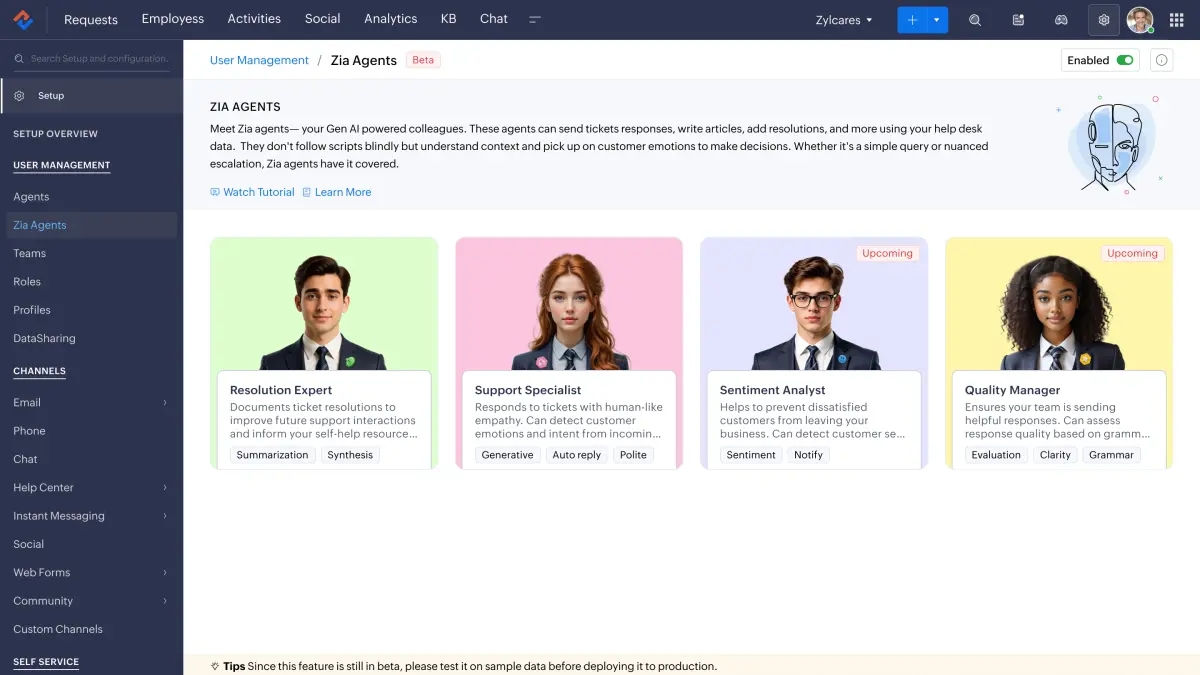Zoho lanza su propio lenguaje de Inteligencia Artificial para empresas de todos los tamaños con funciones gratuitas
