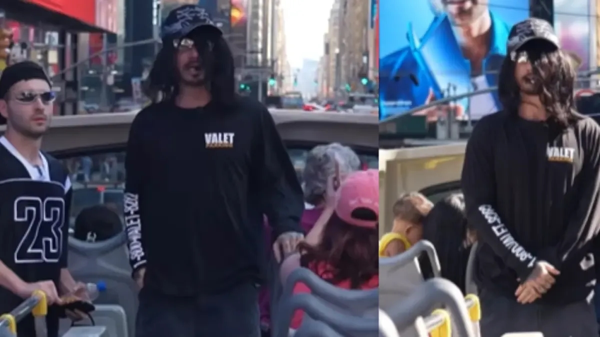 J Balvin dressed up as a street artist in New York to promote his new album, 'Mixteip.'