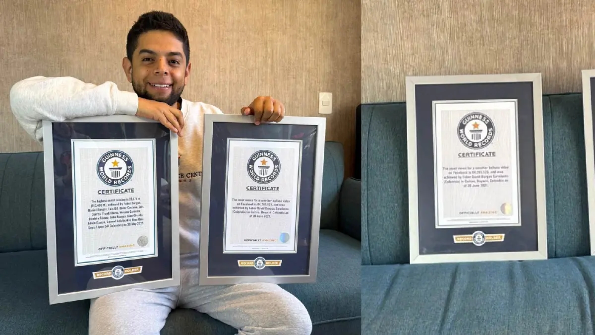 Faber Burgos und die Universität Manizales erreichen einen Guinness-Rekord für die weltweit höchste Saatguteinführung.