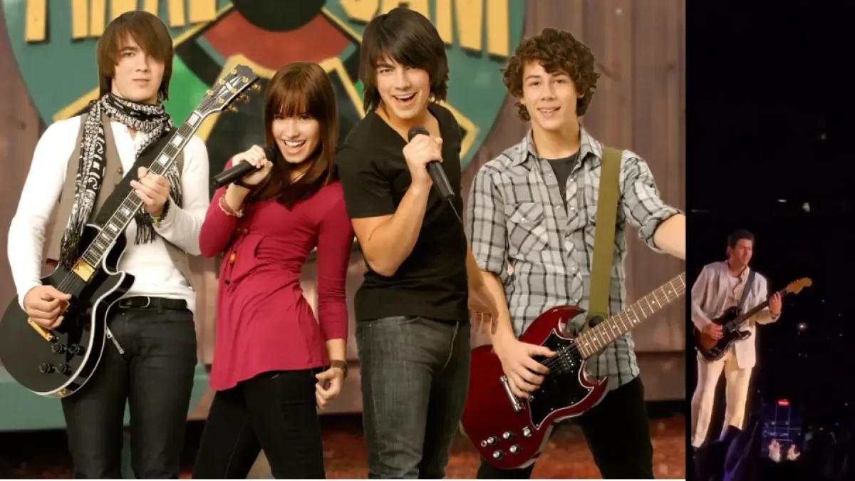 Demi Lovato surprises the audience at the Jonas Brothers concert in New Jersey by performing songs from the film 'Camp Rock'.