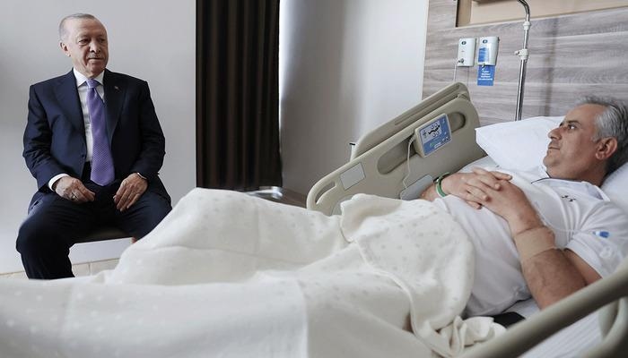 Cumhurbaşkanı Erdoğan'dan Hasan Basri Yalçın'a geçmiş olsun ziyareti