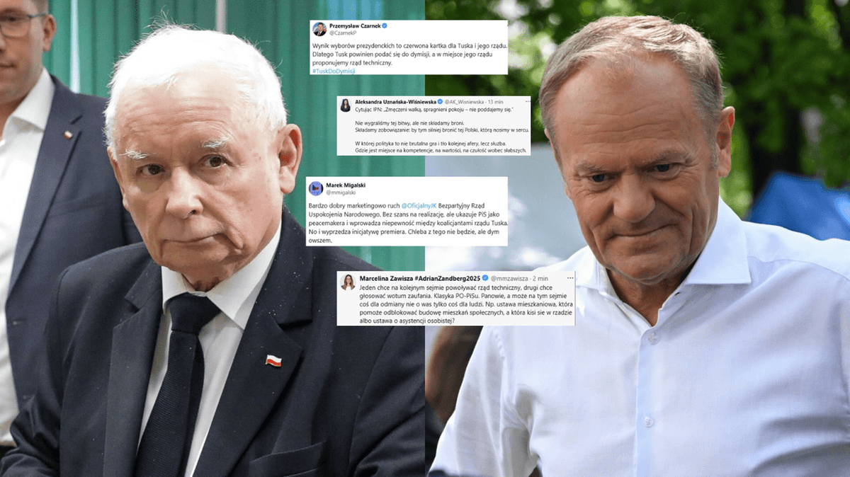 "Un clásico de PO-PiS". Una oleada de comentarios tras las declaraciones de Tusk y Kaczyński.