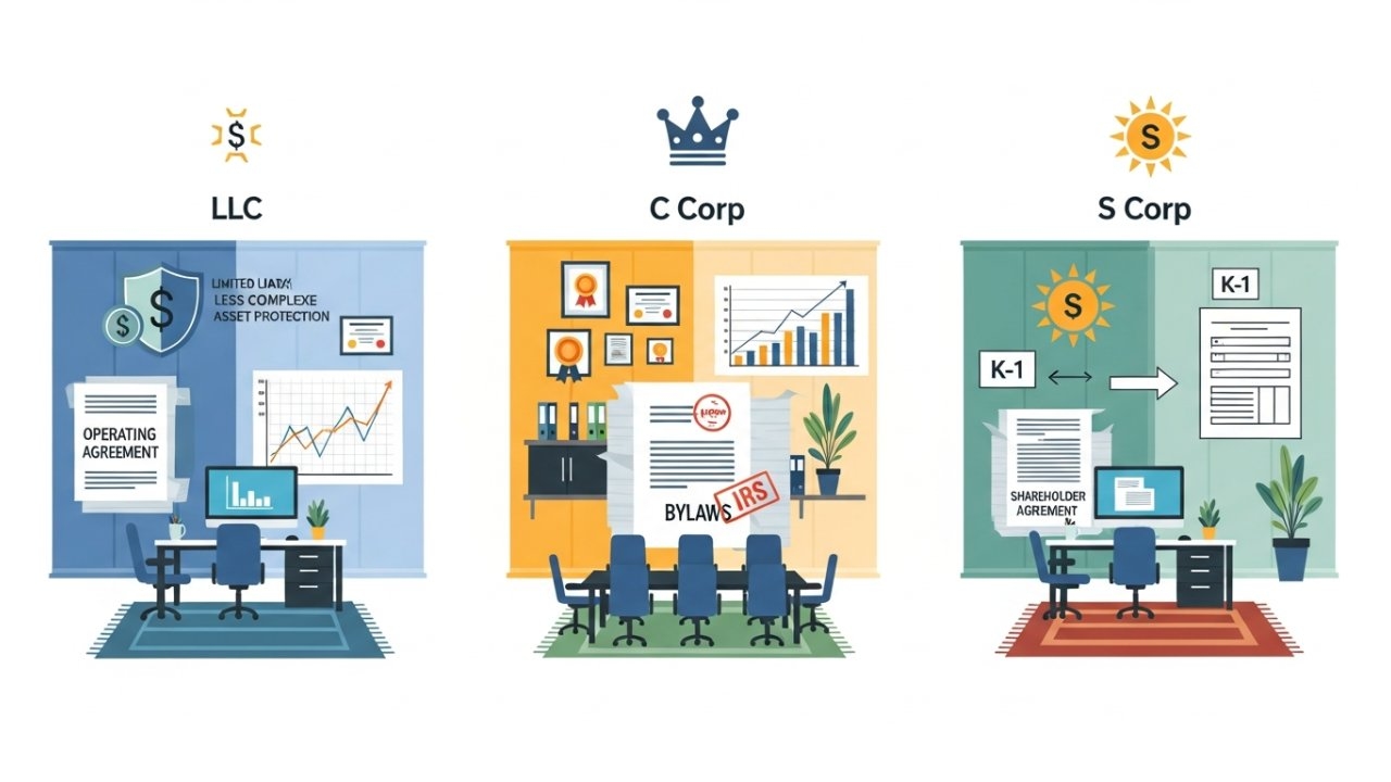 5 Key Differences Between LLC C Corp and S Corp