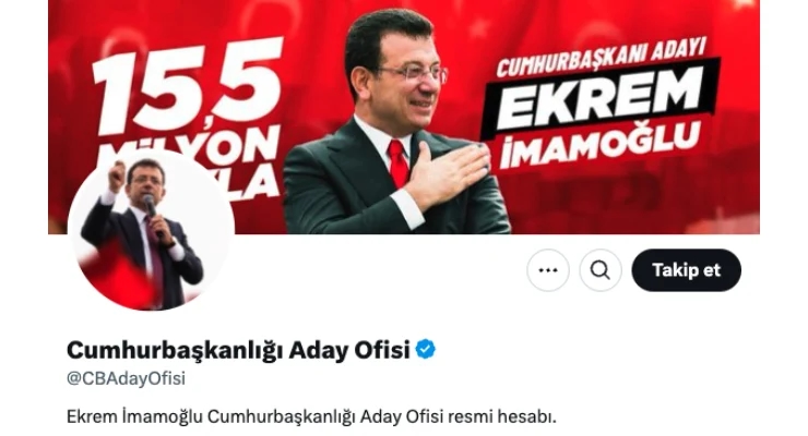 Se abrió una cuenta en la “Oficina del Candidato Presidencial” para İmamoğlu