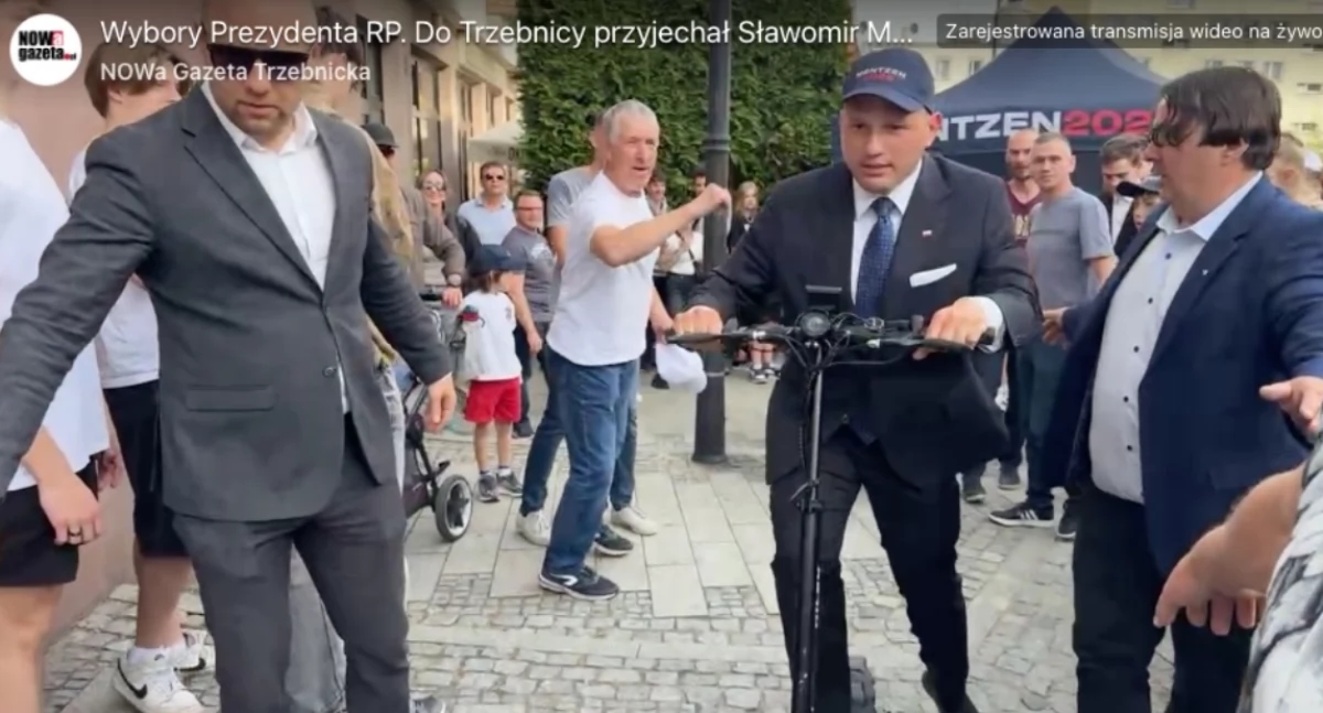 Children, hats and... scooters. Mentzen in Trzebnica - behind the scenes of the election rally