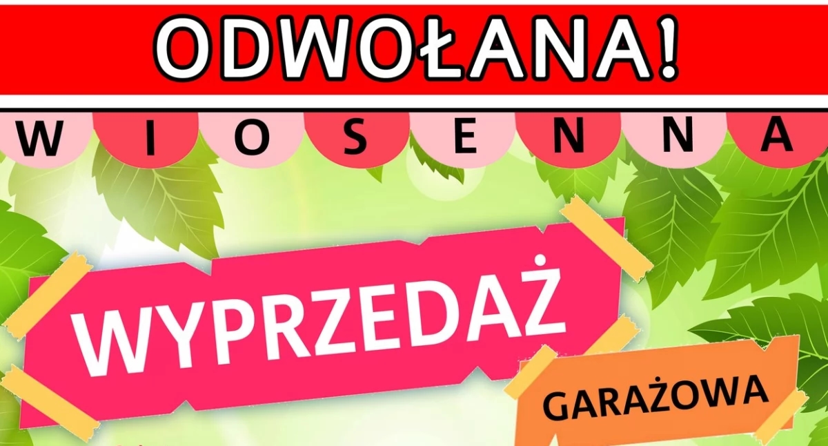 Venda de garagem de primavera CANCELADA!