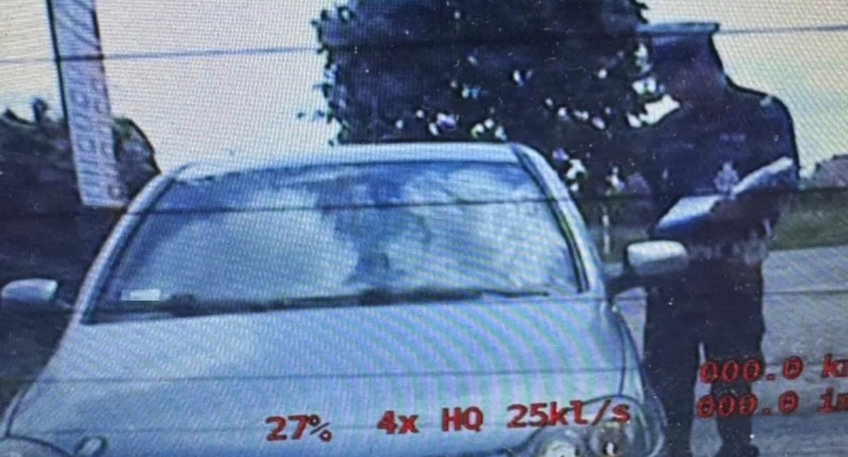 No license, no seatbelt, no imagination. He was caught during a routine traffic stop.
