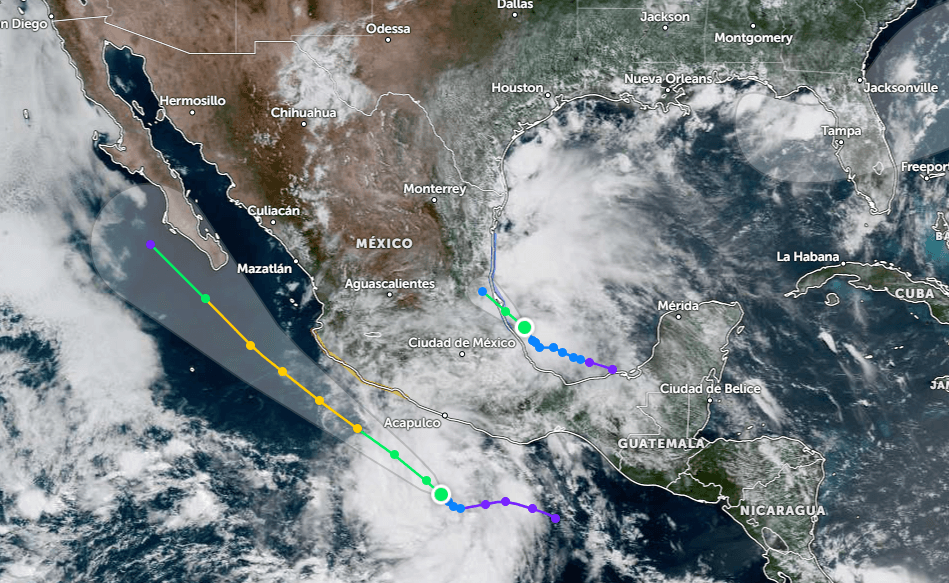 Two tropical systems are strengthening: Flossie in the Pacific and Barry in the Atlantic.
