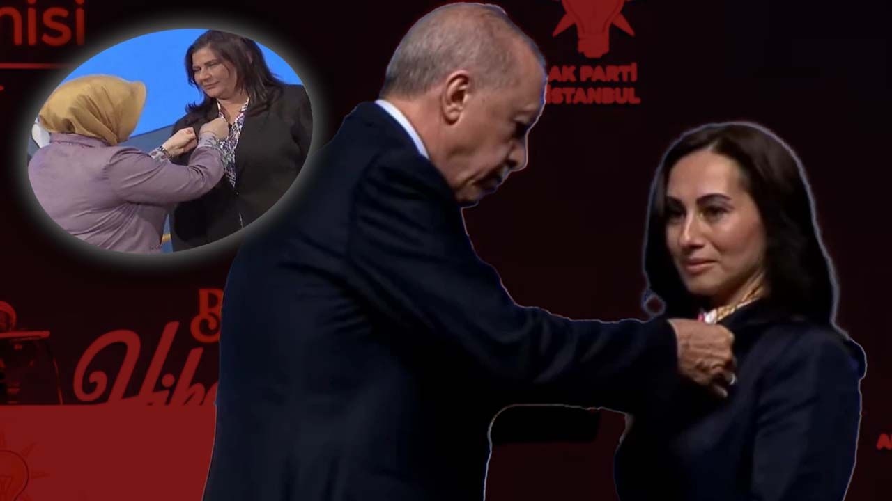 Erdoğan puso la insignia a Özlem Vural Gürzel