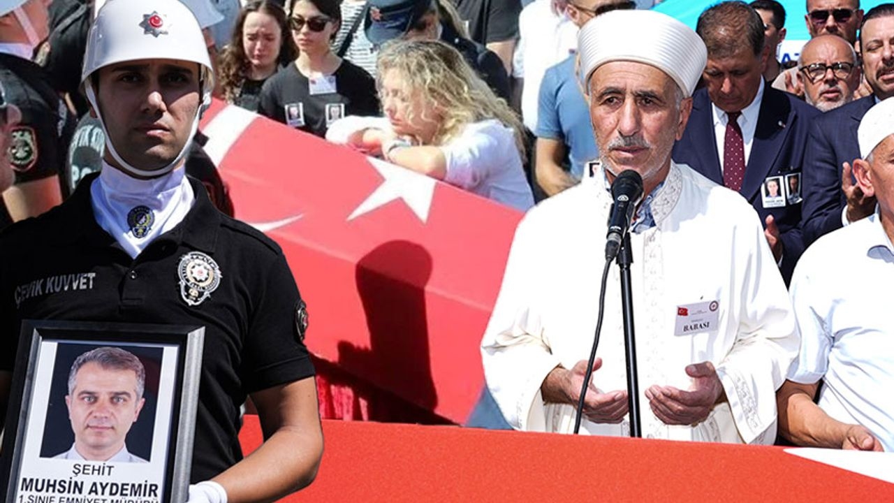 ¡Último deber para los policías mártires de Balçova! El padre del mártir dirigió la oración fúnebre.