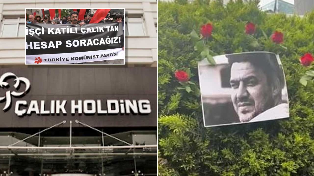 Protest in front of Çalık Holding! Photo of the murdered worker hung