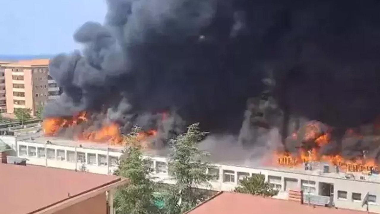 Terribile incendio all'Università della Tuscia in Italia