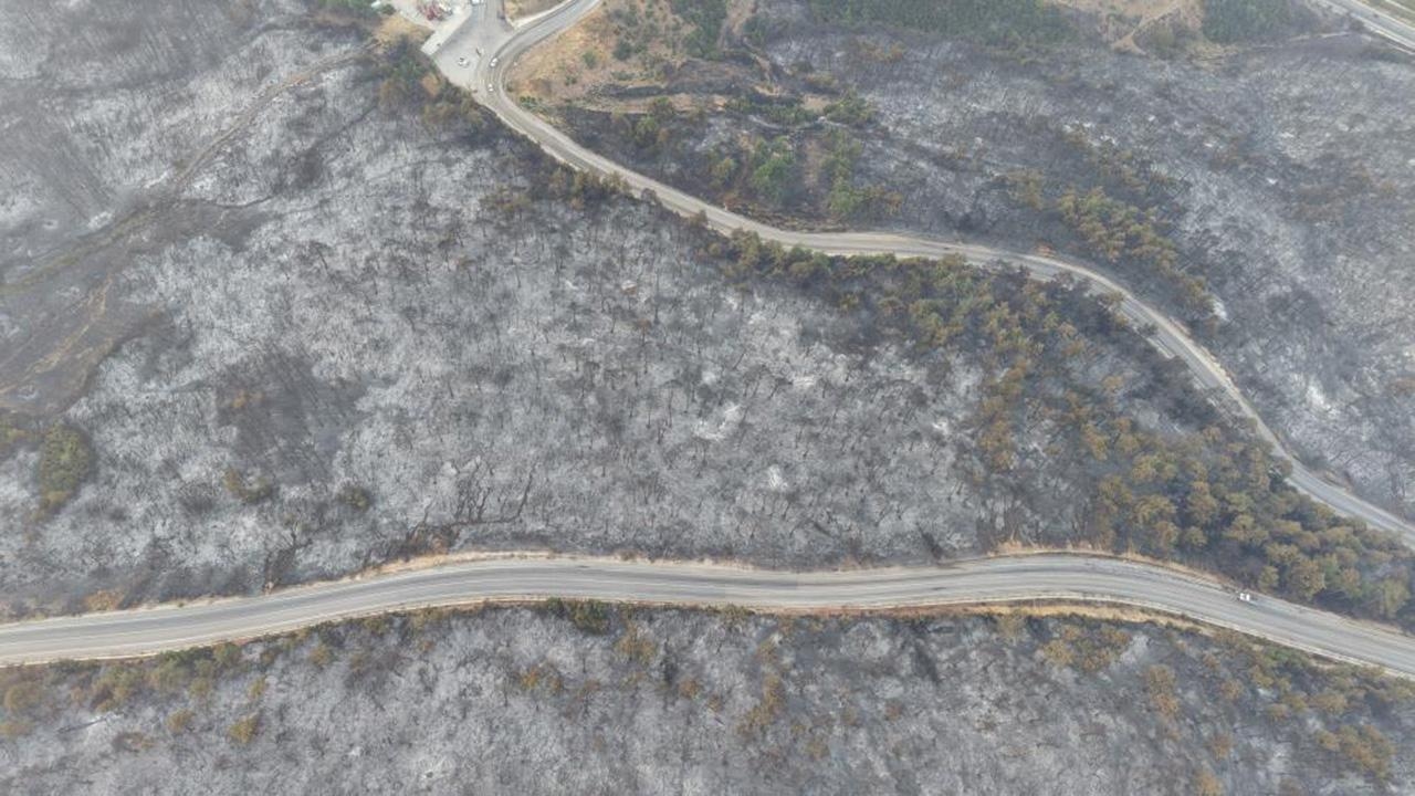 The extent of the fire in Bursa became clear at daybreak.