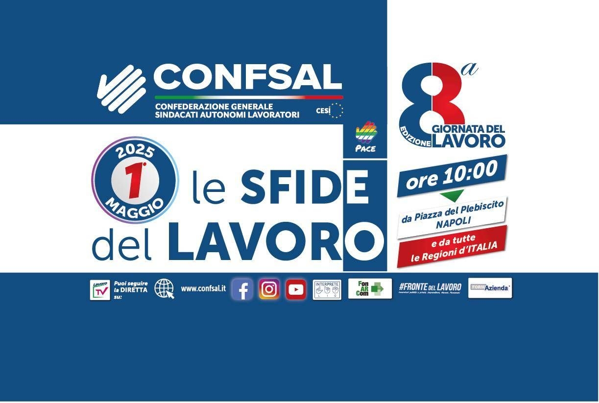 1 de mayo, Conferencia: «En Nápoles para 'Los desafíos del trabajo'»