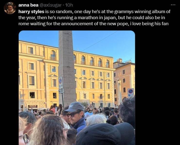 Harry Styles also at St. Peter's for the election of Pope Leo XIV