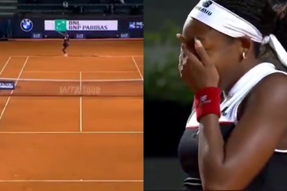 Verwarring bij de ATP in Rome. Gauff serveert, maar Zheng staat niet op het veld. VIDEO