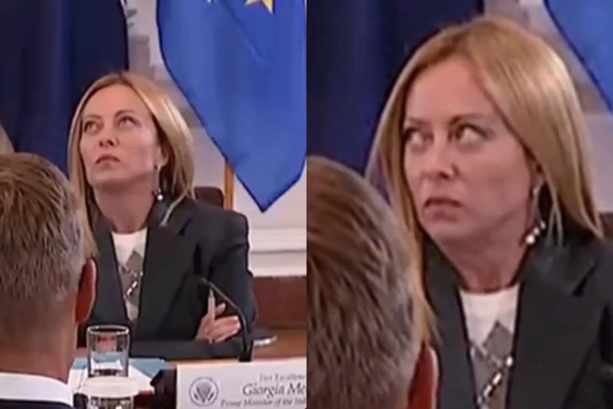 Meloni in het Witte Huis. Haar opmerkingen gaan rond op internet en veroveren de sociale media.