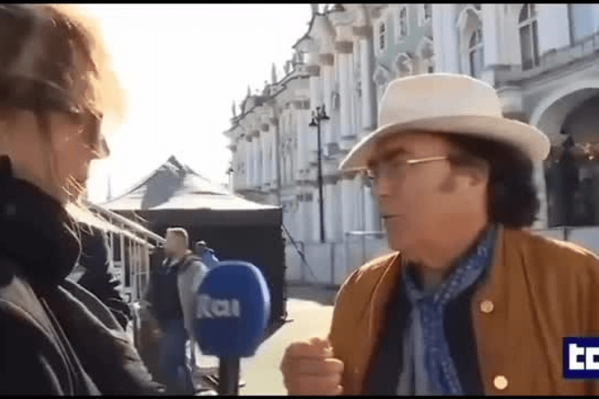 Al Bano from Russia, incredible gaffe on Tg1: "Turn on the TV and it seems like there are bombs". The journalist: "This is not war"
