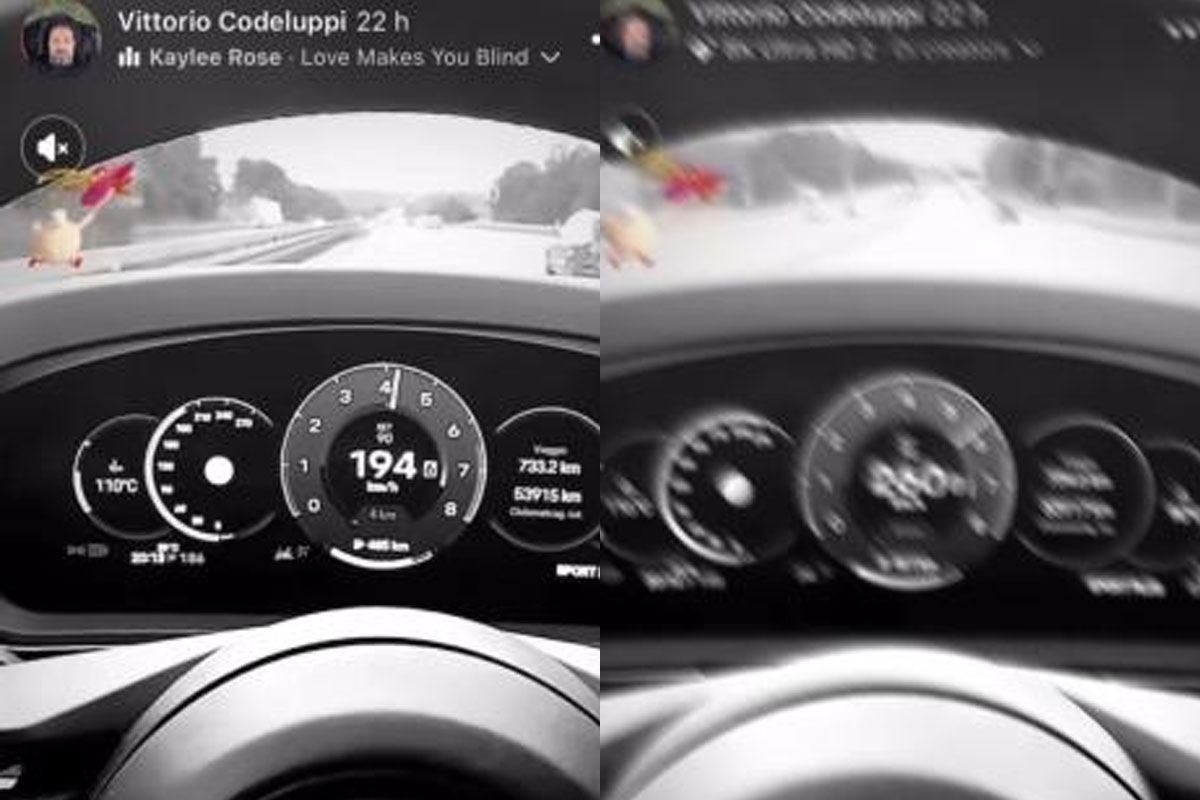 Codeluppi lanza su Porsche a 252 km/h: el vídeo desata polémica al decir: "Estaba en Alemania, allí no hay límites de velocidad".