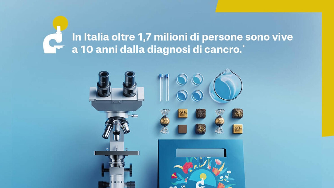 60-jähriges Jubiläum von Airc: Forschungsschokolade am Samstag auf dem Platz.