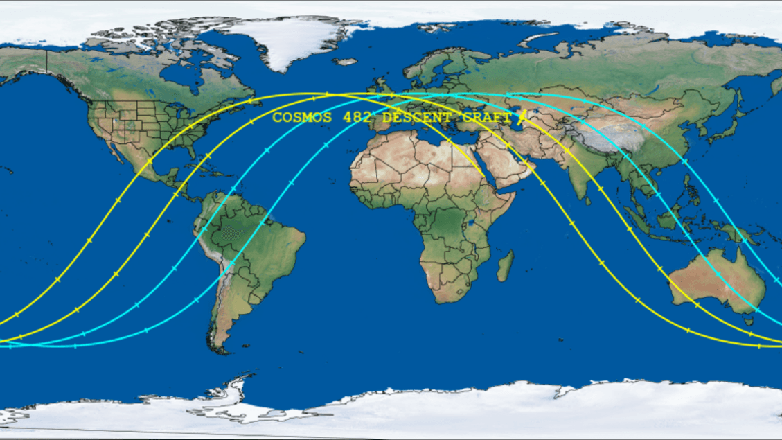 Sovjet-sonde Kosmos 482 staat op het punt te crashen