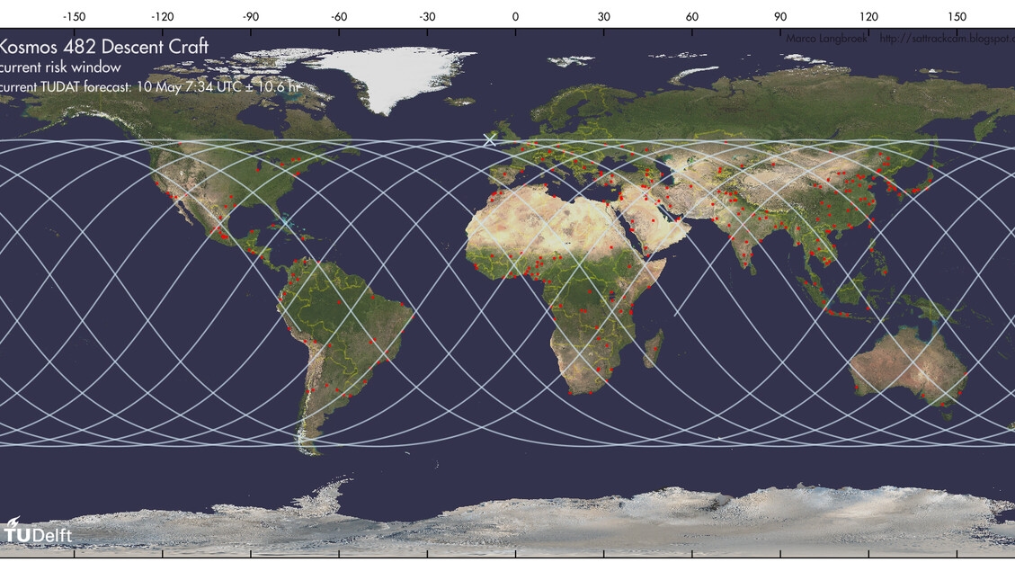 Ongecontroleerde terugkeer van Kosmos 482-sonde nadert